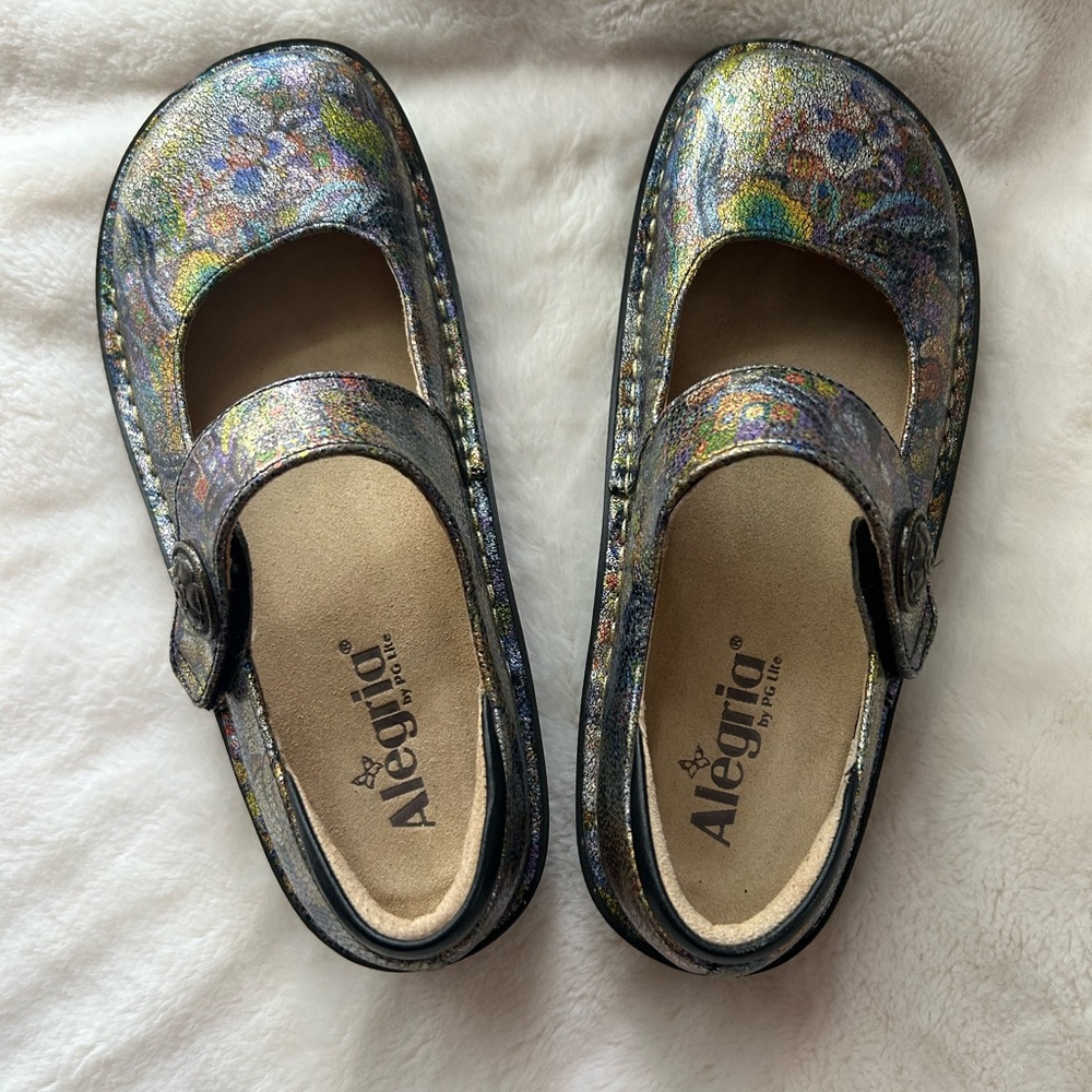 Alegria Multicolor Iridescent Leather Women's Shoes